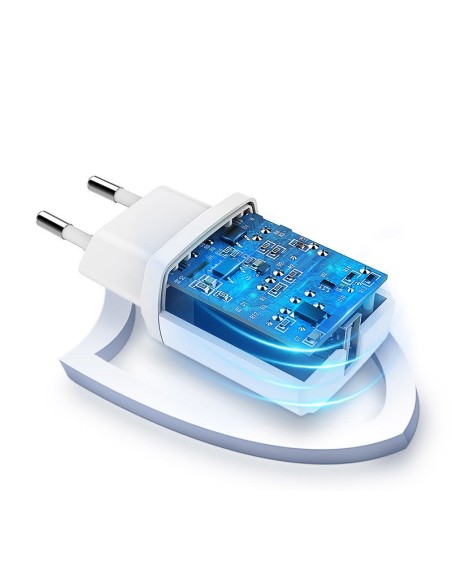 
Mažas USB 2.1A telefono pakrovėjas, juodas
