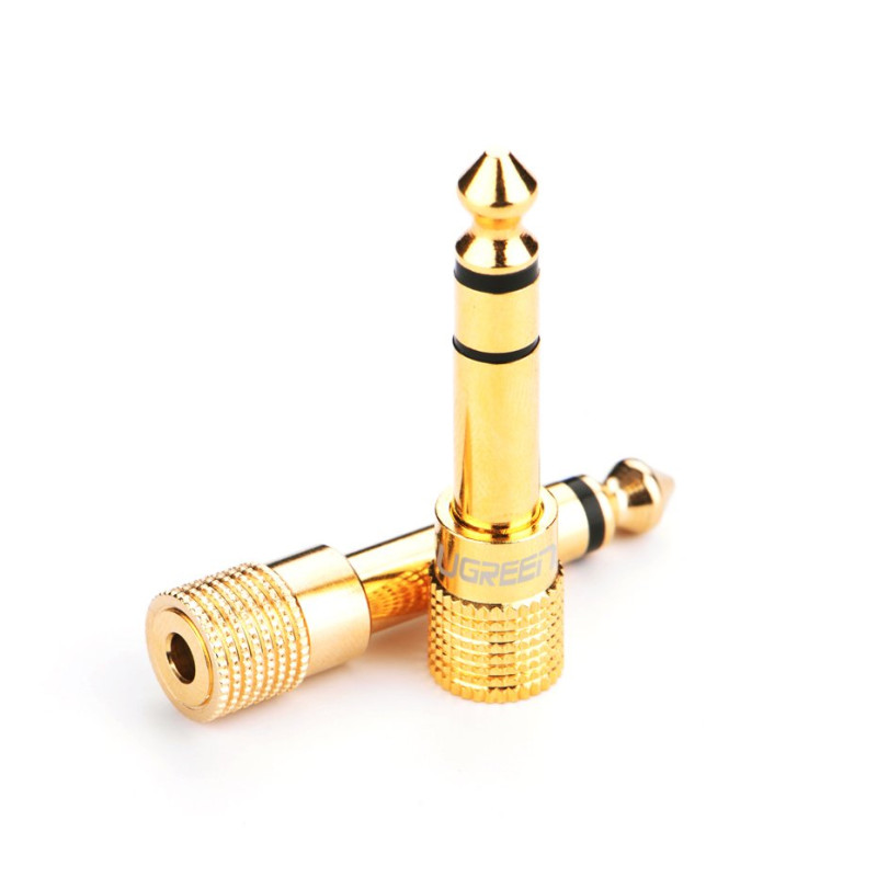 Adapterio adapteris nuo 3,5 mm mini lizdo iki 6,3 mm lizdo, auksinis
