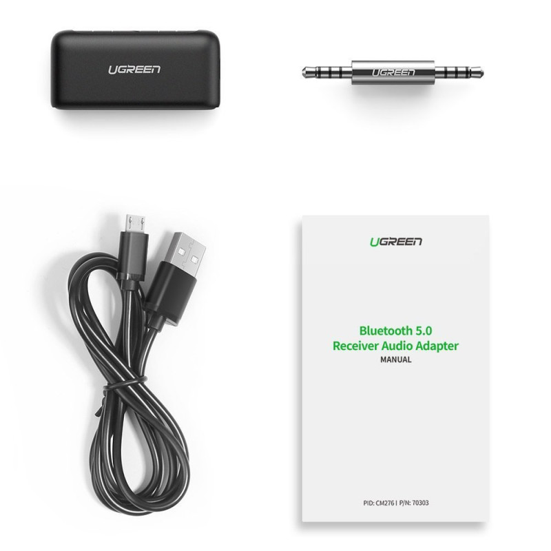 Garso garso imtuvas automobiliui Bluetooth 5.0 AUX mini lizdas juodas