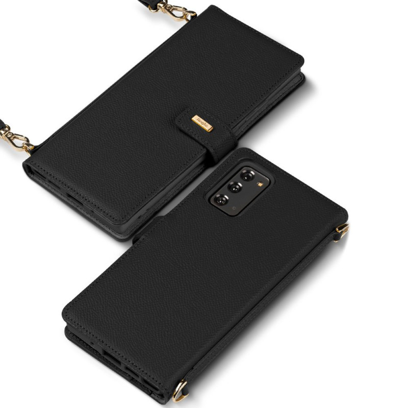 
Odinis dėklas su atvartu ir peties dirželiu, skirtas Galaxy Note 20, juodas
