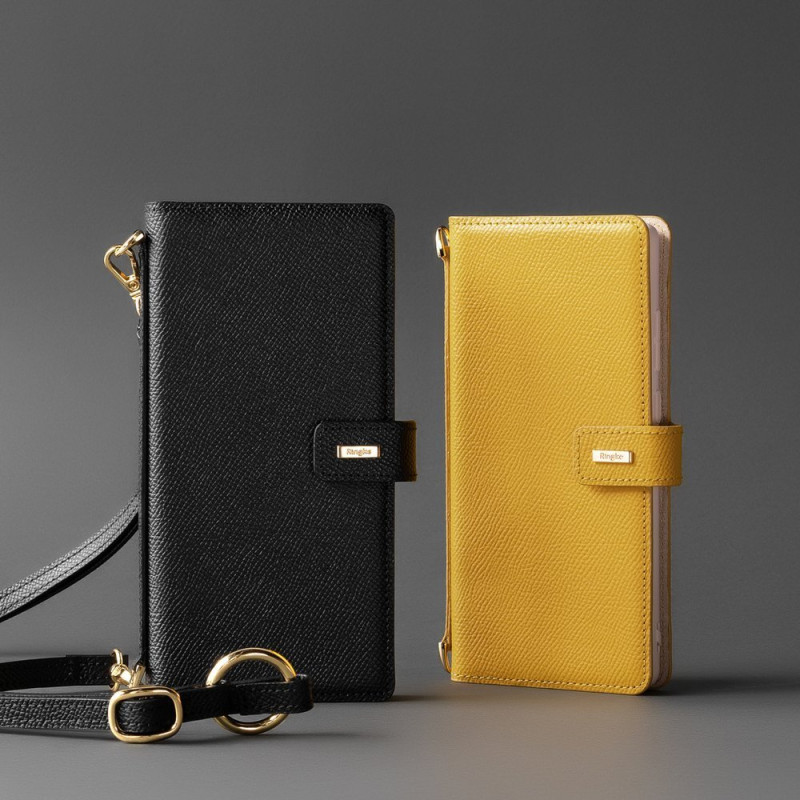 Odinis dėklas su atvartu ir peties dirželiu, skirtas Galaxy Note 20, juodas