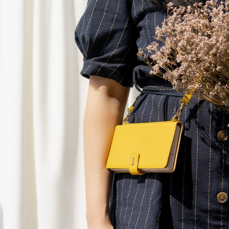 Odinis dėklas su atvartu ir peties dirželiu, skirtas Galaxy Note 20, juodas