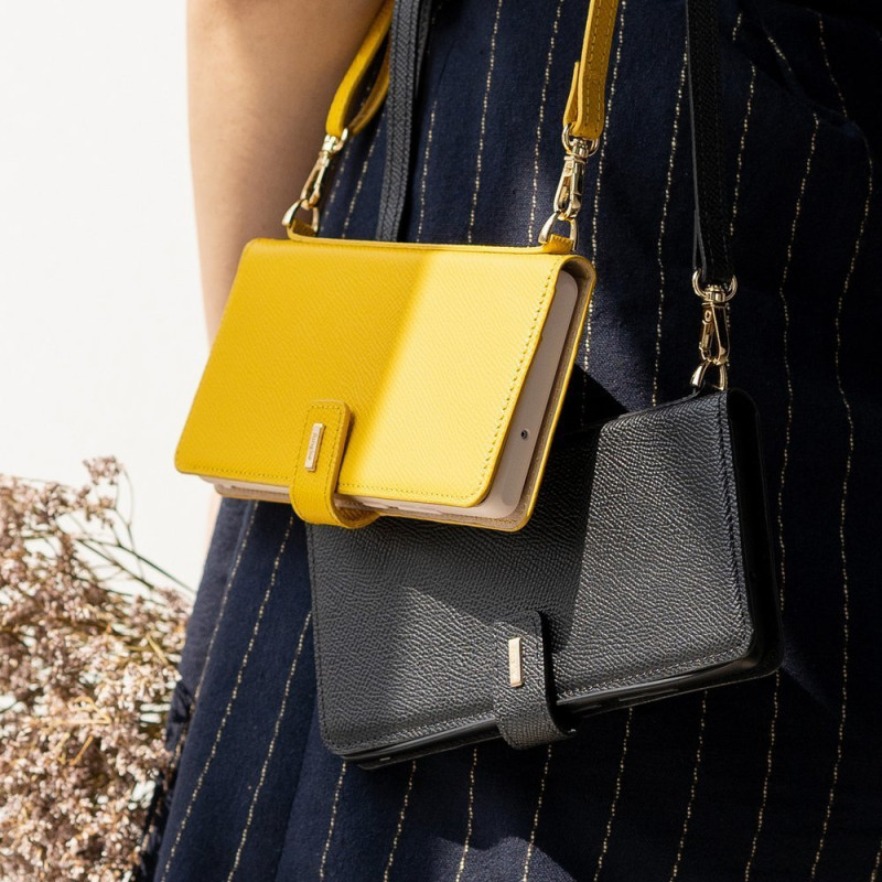 Odinis dėklas su atvartu ir peties dirželiu, skirtas Galaxy Note 20, juodas