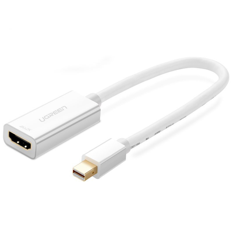 FHD Mini DisplayPort (vyriškas) į HDMI (moteriškas) adapteris baltas