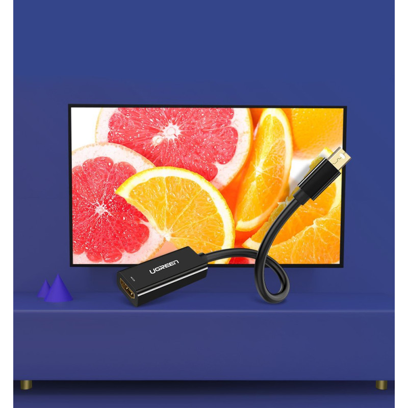 FHD Mini DisplayPort (vyriškas) į HDMI (moteriškas) adapteris baltas
