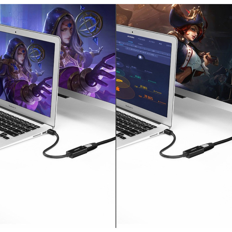 FHD Mini DisplayPort (vyriškas) į HDMI (moteriškas) adapteris baltas