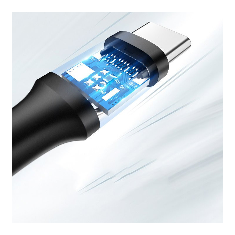 Patvarus USB - USB-C laidas 480 Mbps 3A 1,5 m juodas