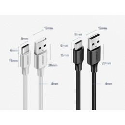
Patvarus USB - USB-C laidas 480 Mbps 3A 1,5 m juodas
