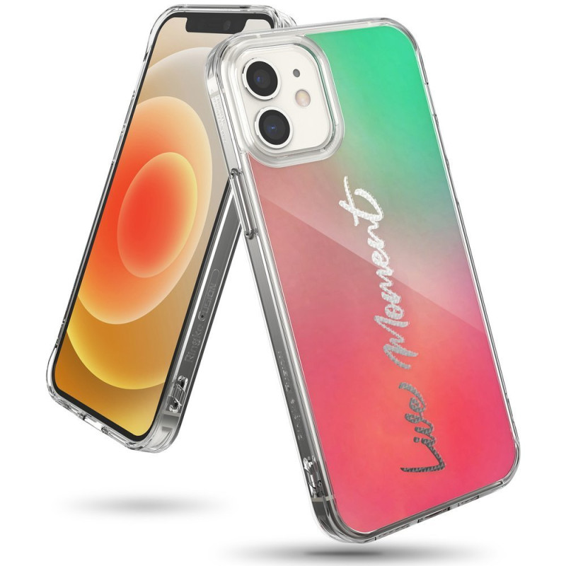 
Šarvuotas dėklas su gelio rėmeliu, skirtas iPhone 12 mini Fusion Design, rožinė ir žalia
