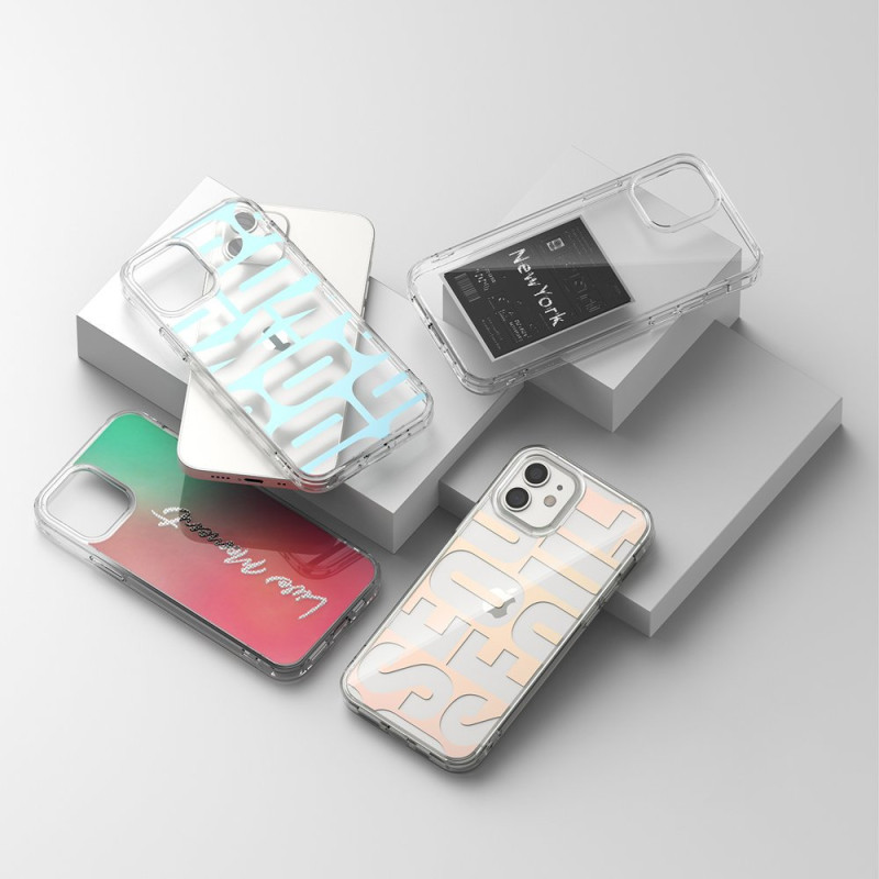 Šarvuotas dėklas su gelio rėmeliu, skirtas iPhone 12 mini Fusion Design, rožinė ir žalia