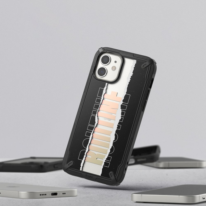 Šarvuotas dėklas su rėmeliu, skirtas iPhone 12 mini Fusion X Design Routine, juodas