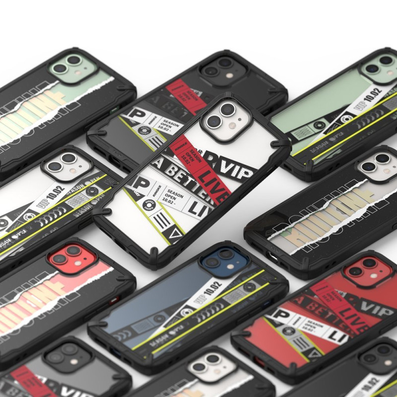 Šarvuotas dėklas su rėmeliu, skirtas iPhone 12 mini Fusion X Design Routine, juodas