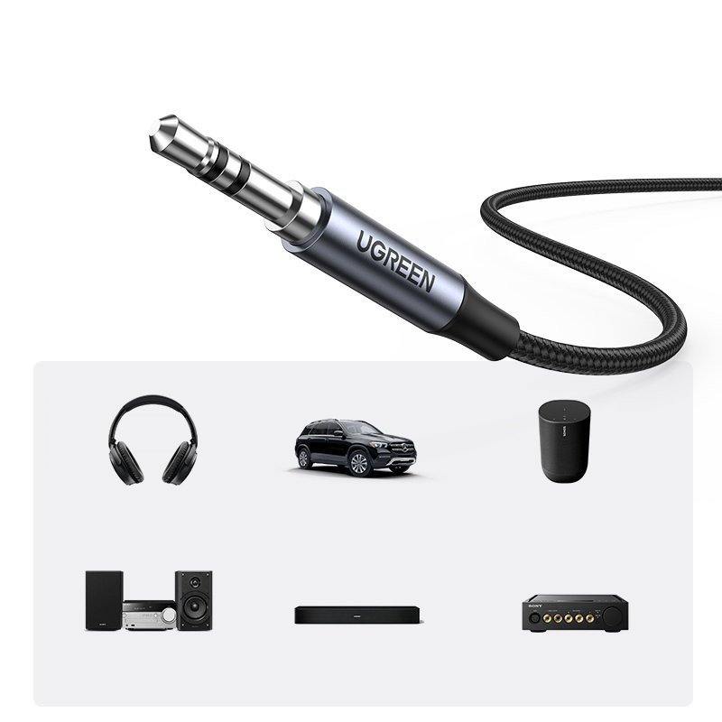 Stereo garso laidas AUX 3,5 mm mini lizdas - USB-C telefono planšetei 1m juodas