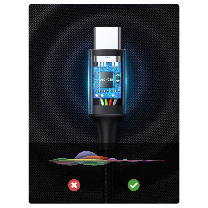Stereo garso laidas AUX 3,5 mm mini lizdas - USB-C telefono planšetei 1m juodas