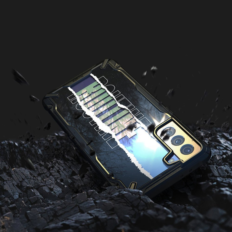 Galaxy S21+ 5G Fusion X Design Rutininis šarvuotas dėklas su juodu rėmeliu