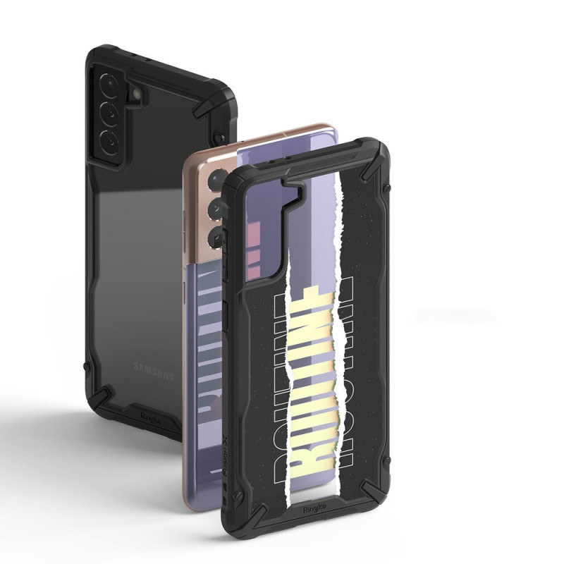 Galaxy S21+ 5G Fusion X Design Rutininis šarvuotas dėklas su juodu rėmeliu