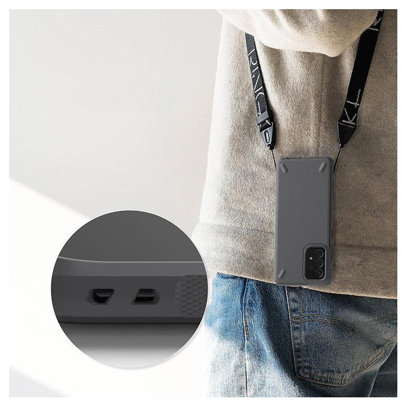 Patvarus, sustiprintas dėklas GALAXY A72 ONYX telefonui, juodas