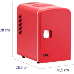Mini kambarinis automobilinis šaldytuvas su šildymo funkcija 12 / 240 V 4 l - raudonas