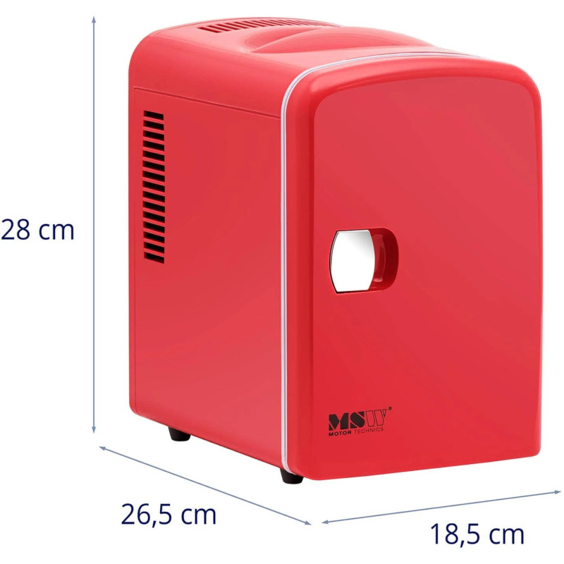 Mini kambarinis automobilinis šaldytuvas su šildymo funkcija 12 / 240 V 4 l - raudonas