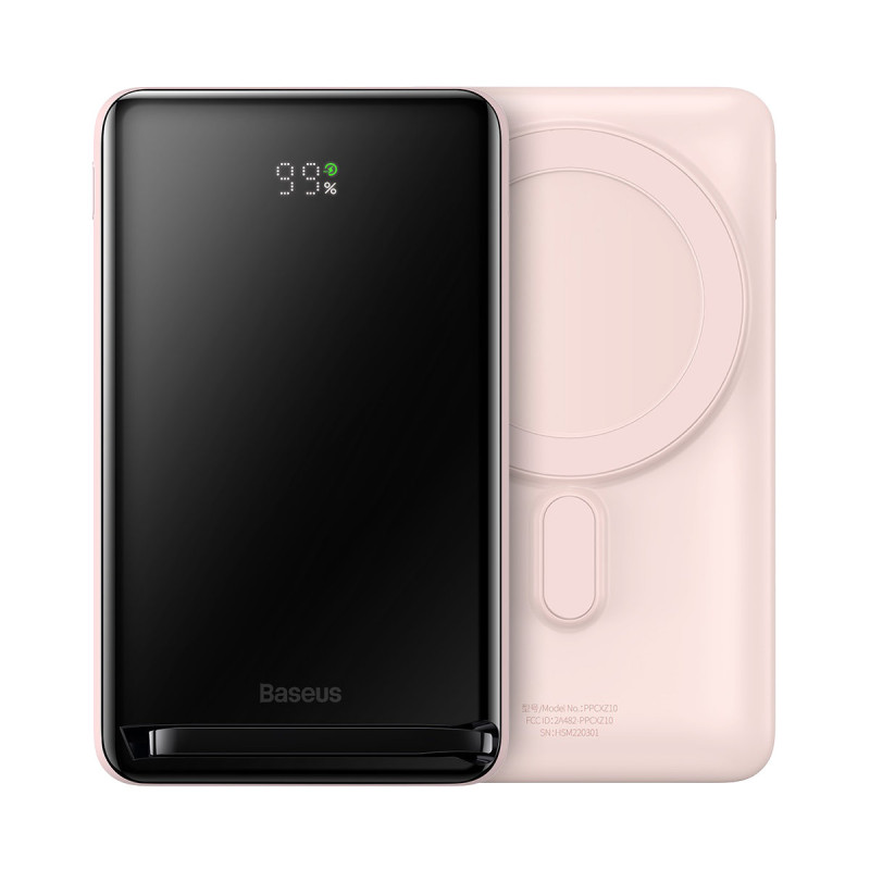 Maitinimo bankas su belaidžiu įkrovimu MagSafe 10000mAh 20W USB-C laidas 0,5m rožinis Maitinimo bankas su belaidžiu įkrovimu MagSafe 10000mAh 20W USB-C laidas 0,5m rožinis