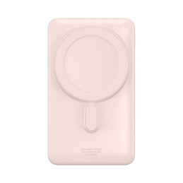 Maitinimo bankas su belaidžiu įkrovimu MagSafe 10000mAh 20W USB-C laidas 0,5m rožinis