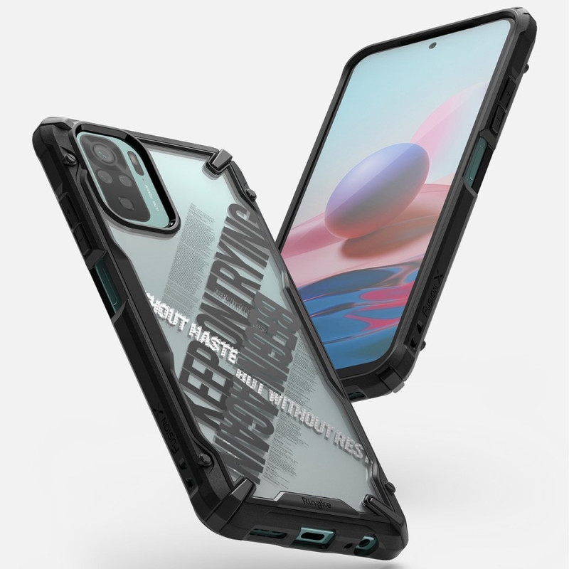 „Xiaomi Redmi Note 10/ 10S Fusion X Design Cross Armored“ dėklas su juodu rėmu