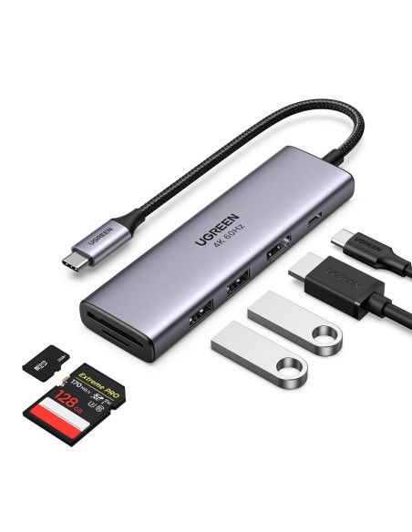 6 viename daugiafunkcis USB-C HUB – 2x USB HDMI 4K SD ir TF kortelių skaitytuvas USB-C PD 100W pilka
 
6 viename daugiafunkcis USB-C HUB – 2x USB HDMI 4K SD ir TF kortelių skaitytuvas USB-C PD 100W pilka