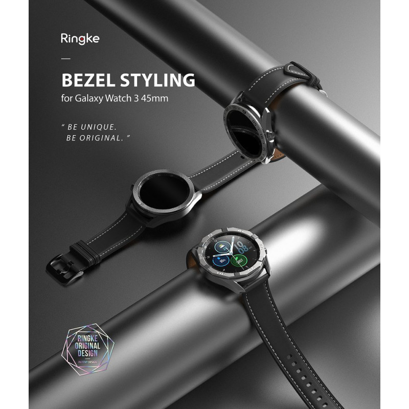 Apsauginis žiedo rėmas, skirtas Galaxy Watch 3 45 mm Bezel Styling juodas