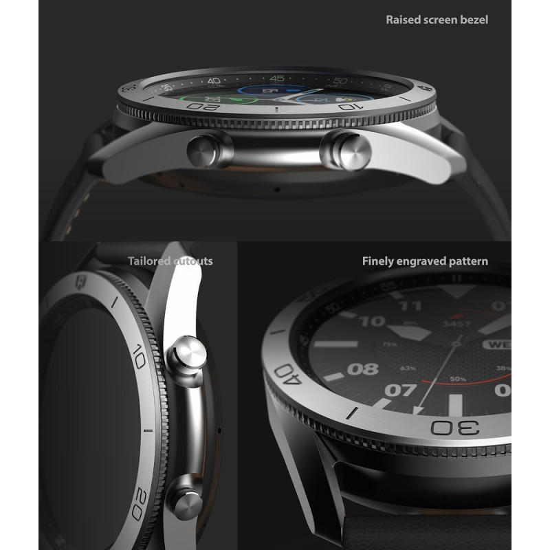 Apsauginis žiedo rėmas, skirtas Galaxy Watch 3 45 mm Bezel Styling juodas