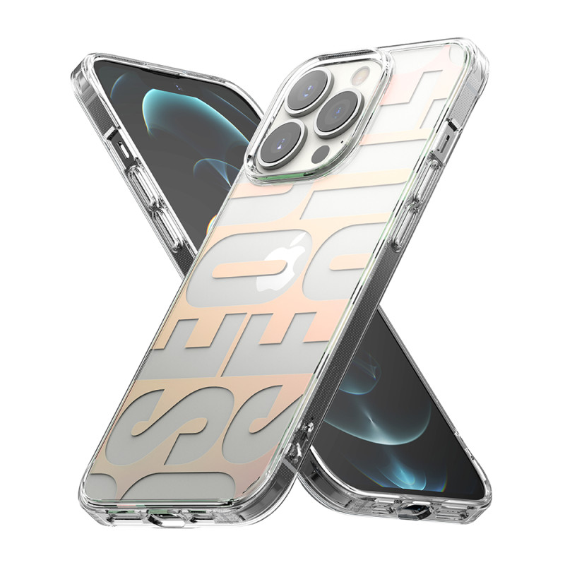 Šarvuotas dėklas su gelio rėmeliu, skirtas iPhone 13 Pro Fusion Design, skaidrus