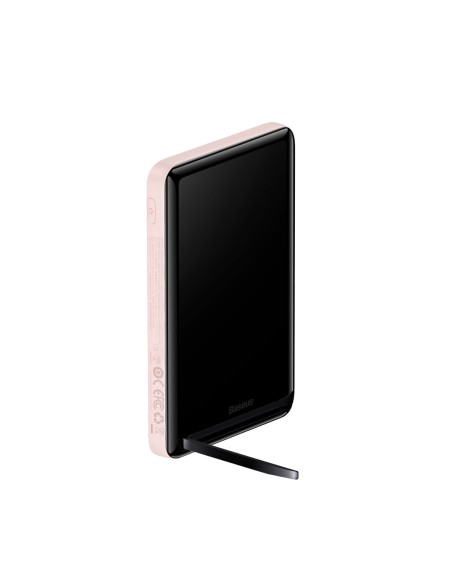 Maitinimo bankas su belaidžiu įkrovimu MagSafe 10000mAh 20W USB-C laidas 0,5m rožinis