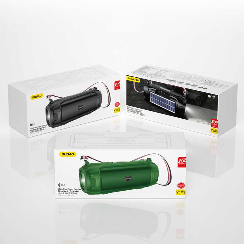 4in1 belaidis garsiakalbis 5W Bluetooth 5.0 FM radijo saulės skydelio žalias žibintuvėlis