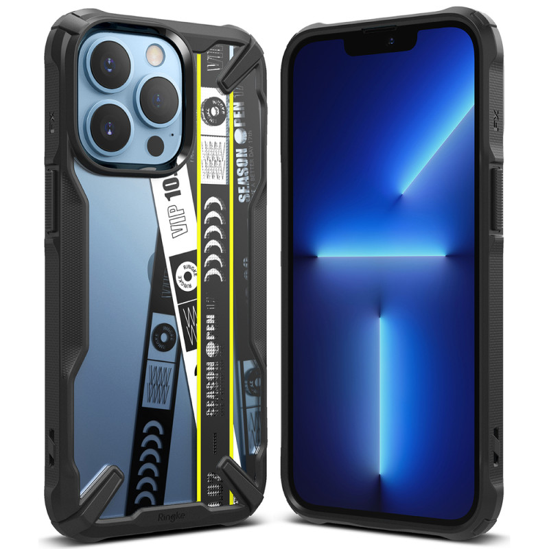 
Šarvuotas dėklas su rėmeliu iPhone 13 Pro Max Fusion X Design Ticket juosta, juoda
