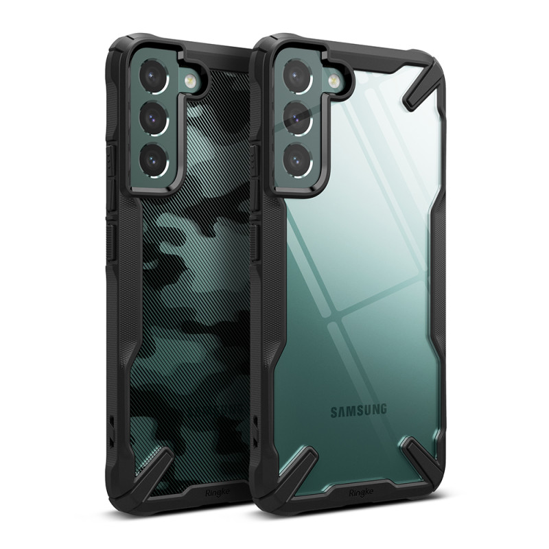 Galaxy S22+ Fusion X šarvuotas dėklas su rėmeliu, juodas