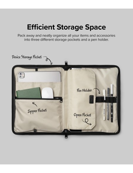 
Nešiojamojo planšetinio kompiuterio iki 13 colių „Smart Zip Pouch“ tamsiai mėlynos spalvos maišelio dėklas
