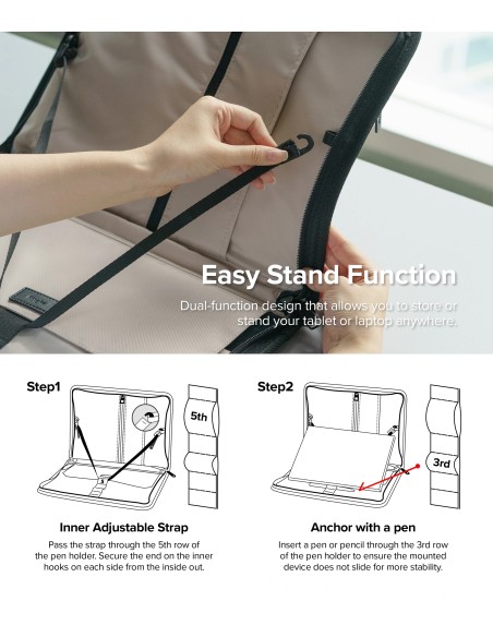 
Nešiojamojo planšetinio kompiuterio iki 13 colių „Smart Zip Pouch“ tamsiai mėlynos spalvos maišelio dėklas
