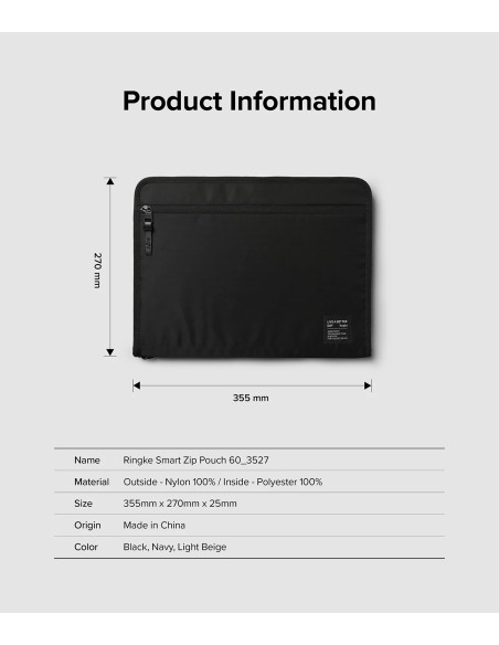 
Nešiojamojo planšetinio kompiuterio iki 13 colių „Smart Zip Pouch“ tamsiai mėlynos spalvos maišelio dėklas
