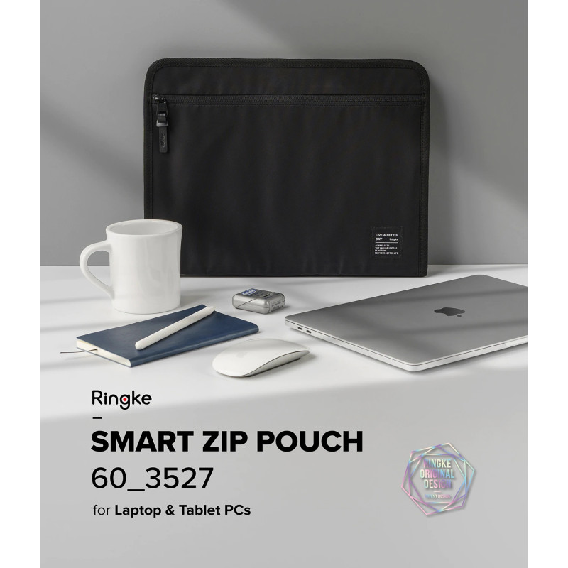 Nešiojamojo planšetinio kompiuterio iki 13 colių „Smart Zip Pouch“ smėlio spalvos maišelio dėklas