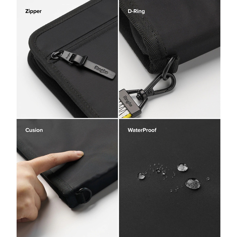 Nešiojamojo planšetinio kompiuterio iki 13 colių „Smart Zip Pouch“ smėlio spalvos maišelio dėklas