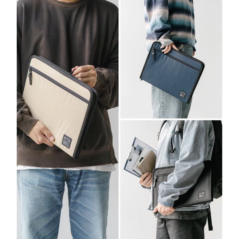 Nešiojamojo planšetinio kompiuterio iki 13 colių „Smart Zip Pouch“ smėlio spalvos maišelio dėklas