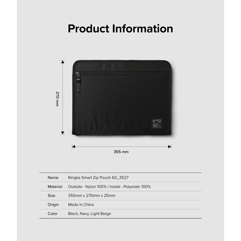 Nešiojamojo planšetinio kompiuterio iki 13 colių „Smart Zip Pouch“ smėlio spalvos maišelio dėklas