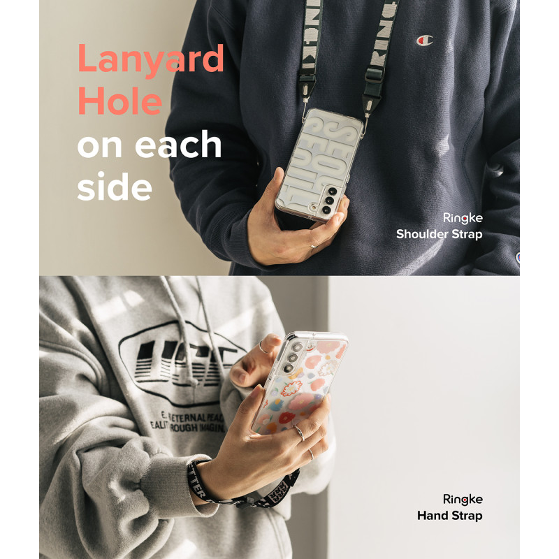 Šarvuotas dėklo dangtelis su gelio rėmeliu Galaxy S22+ Fusion Design Floral skaidrus