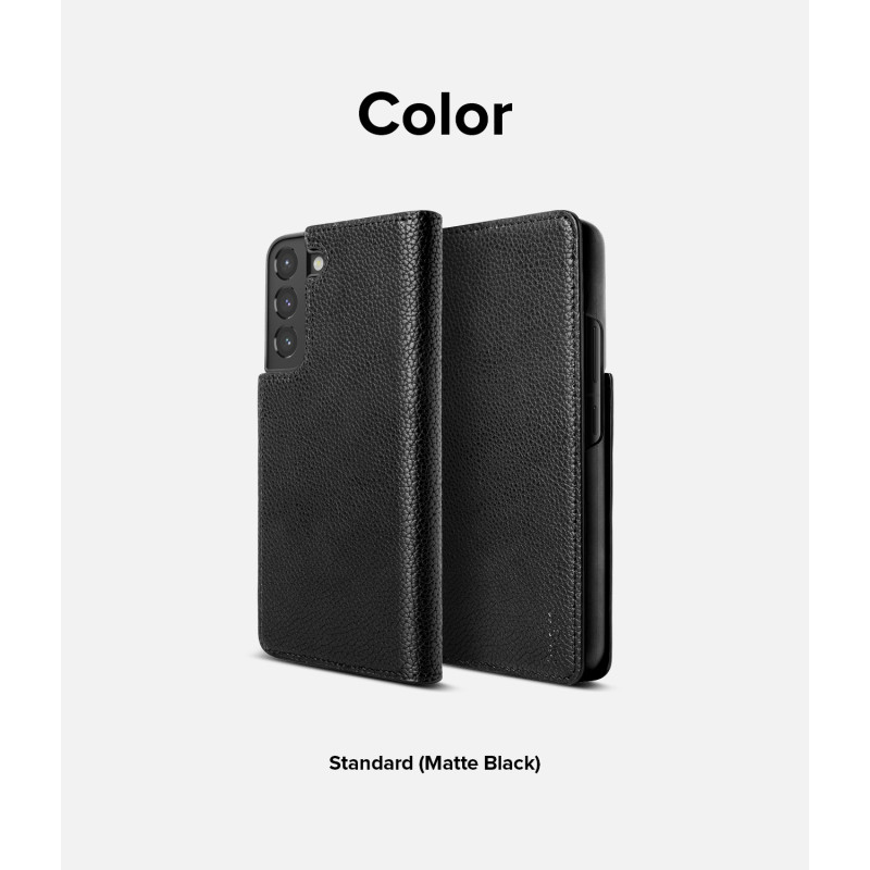 Odinis dėklas su atvartu, skirtas Galaxy S22+ Folio Signature juodas
