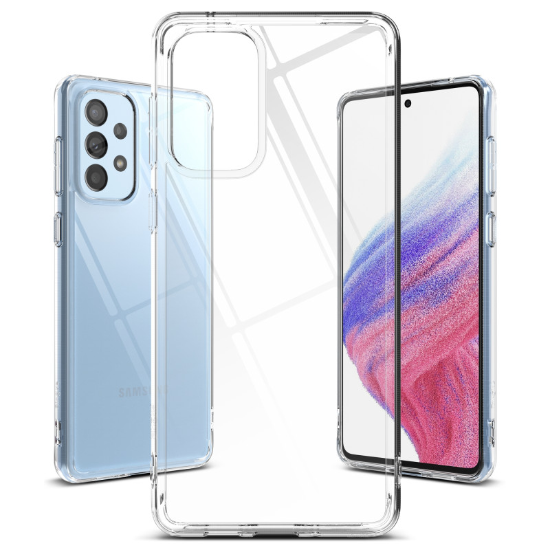 Galaxy A73 Fusion skaidrus dėklas su gelio rėmeliu
