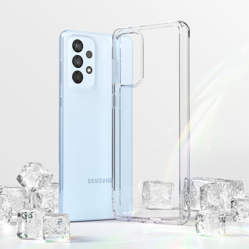Galaxy A73 Fusion skaidrus dėklas su gelio rėmeliu