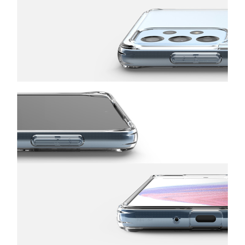 Galaxy A73 Fusion skaidrus dėklas su gelio rėmeliu