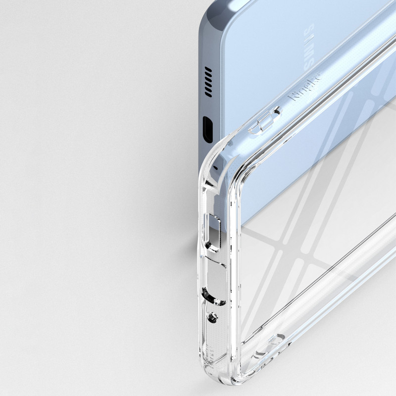Galaxy A73 Fusion skaidrus dėklas su gelio rėmeliu