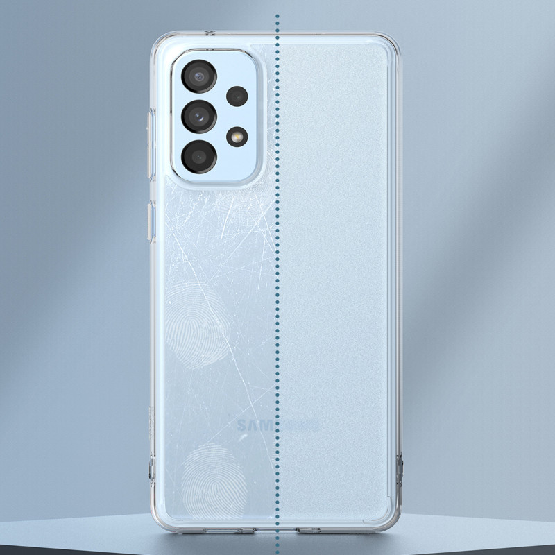 Galaxy A73 Fusion Matte pusiau permatomas dėklas su gelio rėmeliu