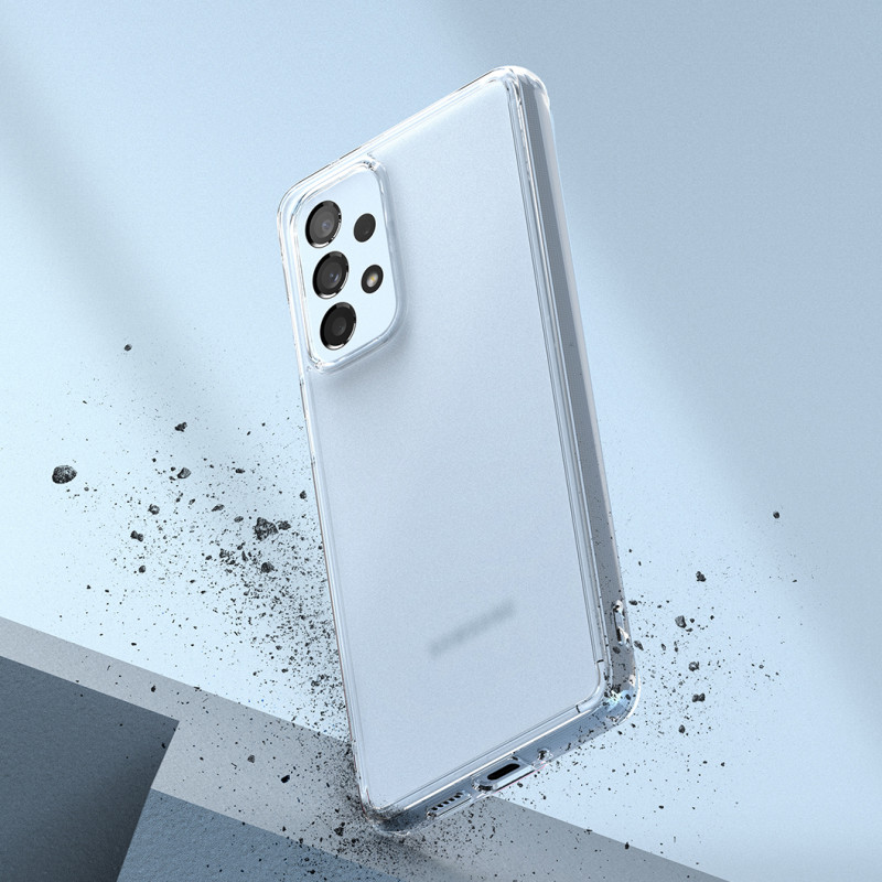 Galaxy A73 Fusion Matte pusiau permatomas dėklas su gelio rėmeliu