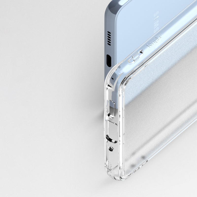 Galaxy A73 Fusion Matte pusiau permatomas dėklas su gelio rėmeliu